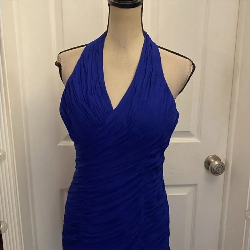 Alfombre Roja Elegant Blue Halter Dress, M